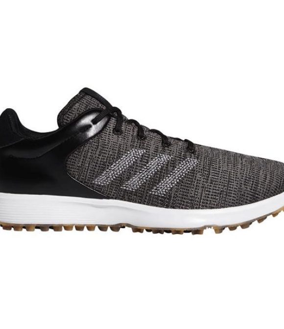 Adidas S2G Spiked Lace Golf Shoes Black/Grey/Grey Product Image